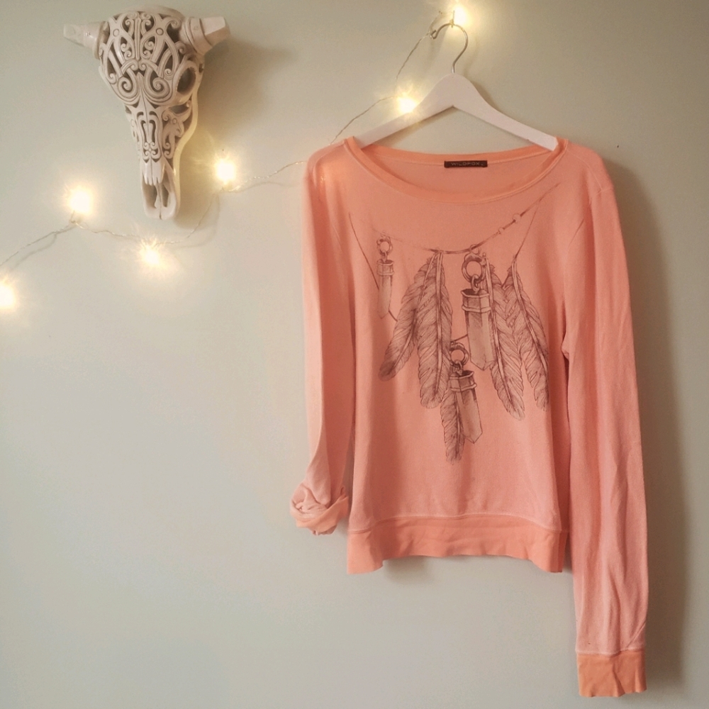 Wildfox Vintage Beach Jumper Feather Sweater 💫